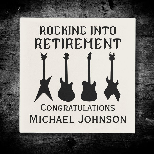Guitar Rock 'n' Roll Retirement Party Paper Napkin (Creator Uploaded)