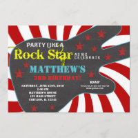 Guitar rock star boy birthday