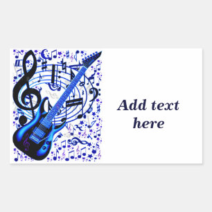 Guitar rocker_ rectangular sticker