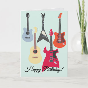 Guitar Rockin Good Time Happy Birthday Card