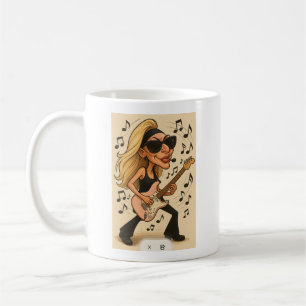 Guitar Rockin Wild Woman Coffee Mug