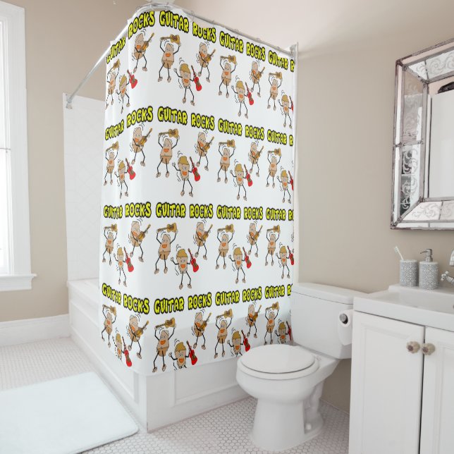 Guitar Rocks Shower Curtain (In Situ)