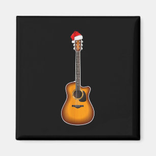 Guitar Santa Hat Christmas Pajama Decorations Magnet