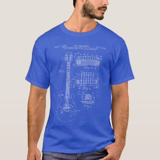 Guitar Schematic Blueprint Vintage Rocker Band Gui T-Shirt
