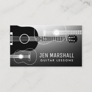guitar silhouettes design business card