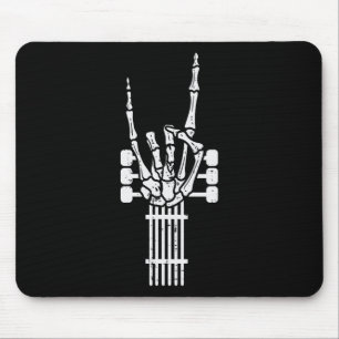 Guitar Skeleton Rock n Roll Rocker Sign Punk Hallo Mouse Pad