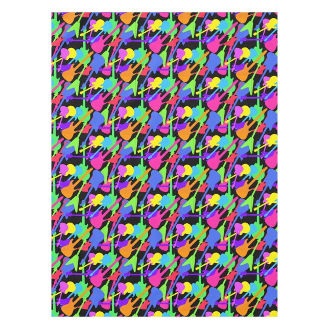 Guitar Splash Pattern Tablecloth (Front)