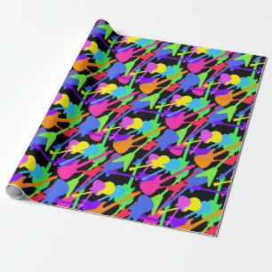Guitar Splash Pattern Wrapping Paper