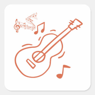 guitar square sticker
