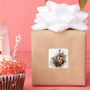 Guitar Square Sticker