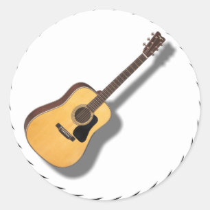 GUITAR -STICKER CLASSIC ROUND STICKER