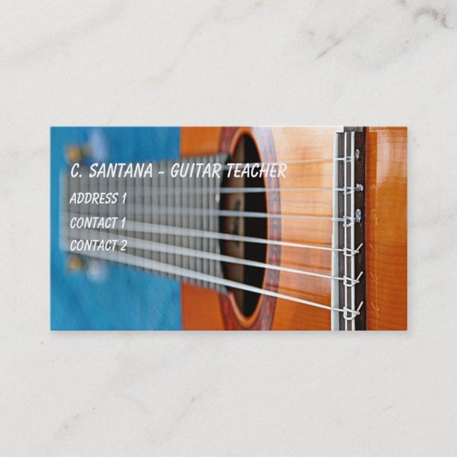 Guitar strings closeup business card (Front)