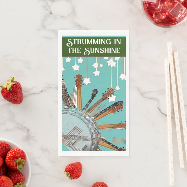 GUITAR STRINGS IN THE SUN NAPKIN (Insitu)