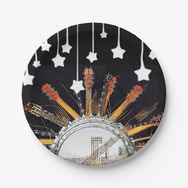 GUITAR STRINGS IN THE SUN PAPER PLATE (Front)