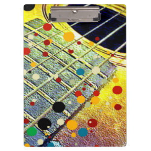 Guitar strings music mustard colourful vintage  clipboard