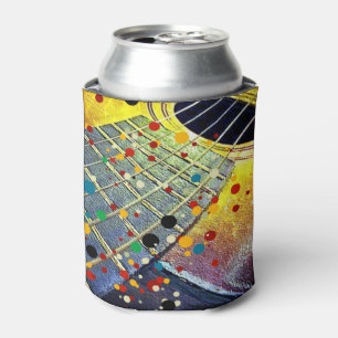 Guitar Strings Musical Watercolor  Can Cooler