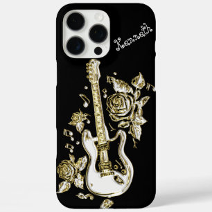 Guitar Strings Shine with Gold iPhone 16 Pro Max Case