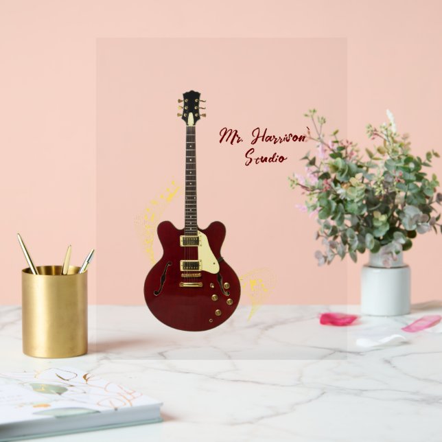 Guitar Studio Custom transparent Acrylic Sign  (Wedding)