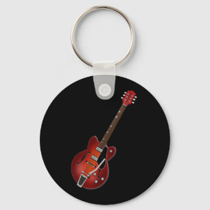 Guitar Sunburst Hollow Body Key Ring