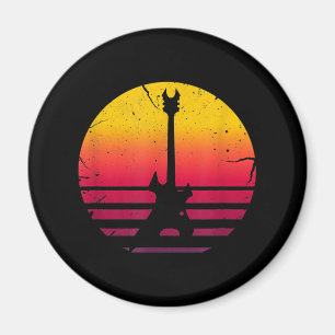 Guitar Sunset Electric Rock Music Lover Instrument Magnet