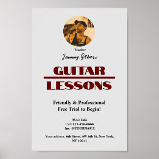 Guitar Teacher Advertising Poster