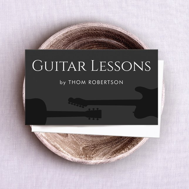 Guitar Teacher  Black Business Card (Creator Uploaded)