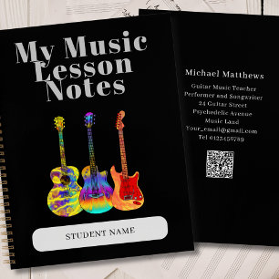 Guitar Teacher Custom Student Music Lesson Notebook