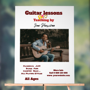 Guitar Teacher Customised Acrylic Sign