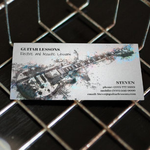 Guitar Teacher Electric & Acoustic Lessons Business Card