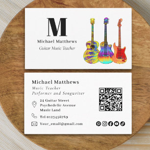 Guitar Teacher Music Business QR code Social Media Card