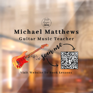 Guitar Teacher Music Lessons Advertising QR Code