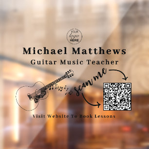 Guitar Teacher Music Lessons Advertising QR Code
