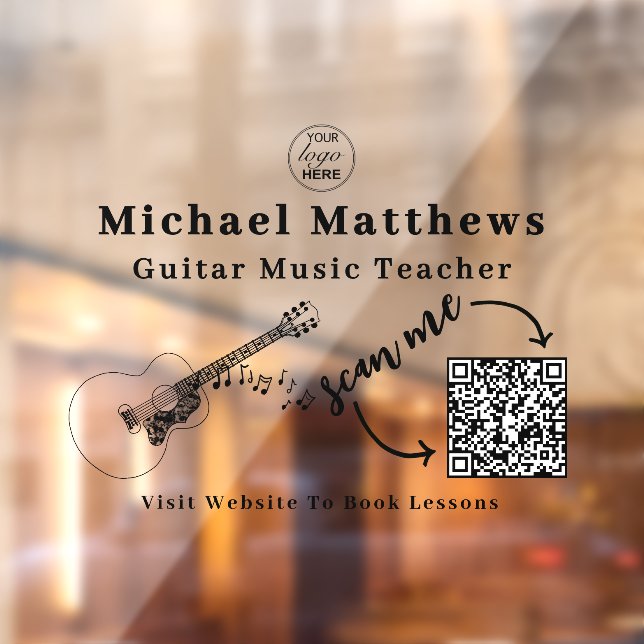 Guitar Teacher Music Lessons Advertising QR Code (Sheet 2)