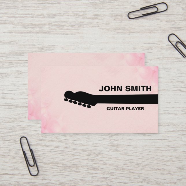 Guitar Teacher Musical Musician Personalised Business Card (Front/Back In Situ)