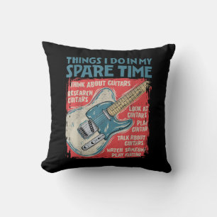 Guitar Things I Do In My Spare Time Funny Electric Cushion