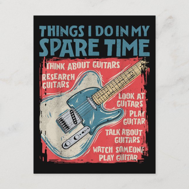 Guitar Things I Do In My Spare Time Funny Electric Enclosure Card (Front)