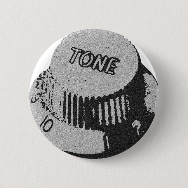Guitar Tone Knob 6 Cm Round Badge (Front)