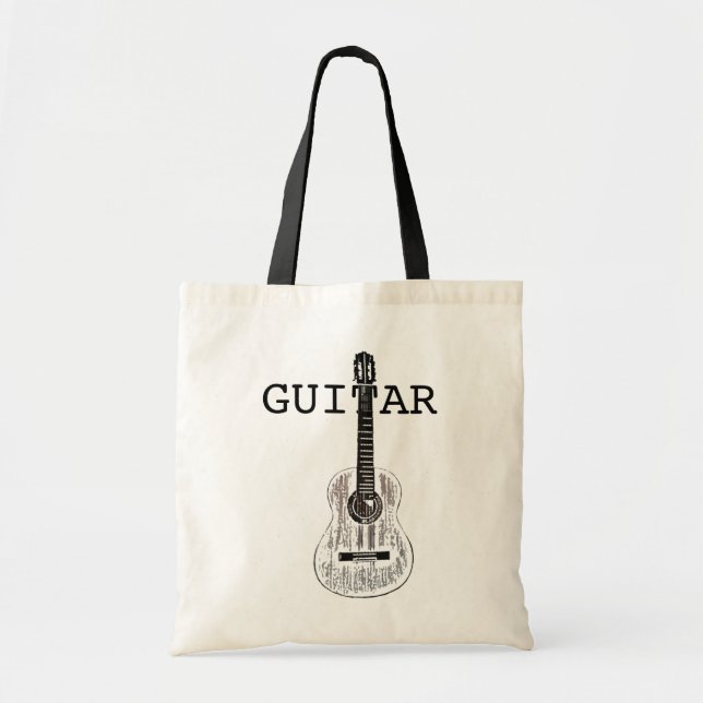 Guitar Tote Shopping Bag (Front)