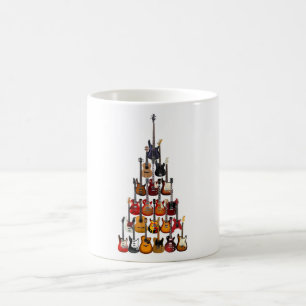 Guitar Tree Christmas Light Rock Music Coffee Mug