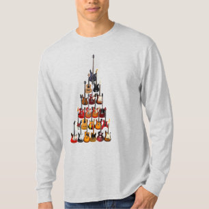 Guitar Tree Christmas Light Rock Music T-Shirt