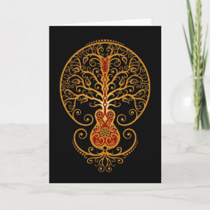 Guitar Tree, Golden Red and Black Card