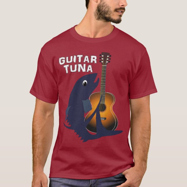 Guitar Tuna Funny Novelty Music Graphic T-Shirt (Front)