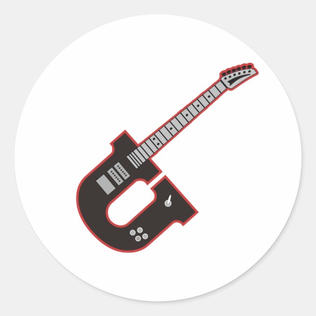 Guitar U Classic Round Sticker (Front)