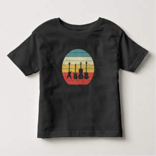 Guitar Vintage Retro Sunset Guitar Music Gift Toddler T-Shirt