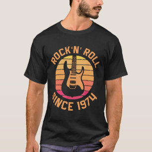 Guitar - Vintage Rock n Roll Guitar Retro 1974 46t T-Shirt