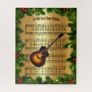 Guitar ~ “We Wish You A Merry Christmas” ~ Jigsaw Puzzle