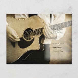 Guitar Wedding Invitation RSVP card