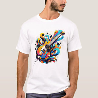 Guitar with Graffiti design T-Shirt