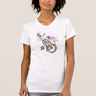Guitar with musical notes-graphic design T-Shirt. T-Shirt