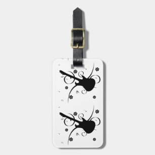 Guitar With Musical Notes Luggage Tag